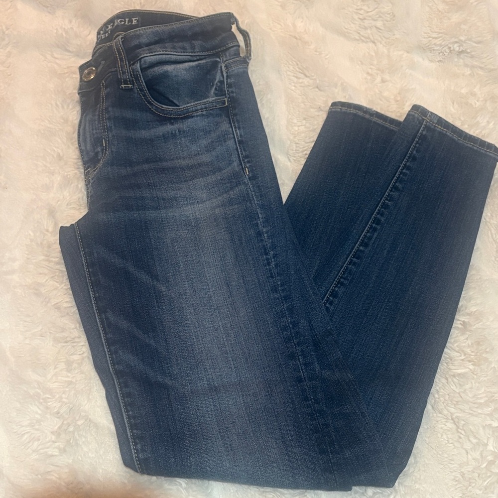 American Eagle Outfitters Dark Blue Straight Leg Jeans